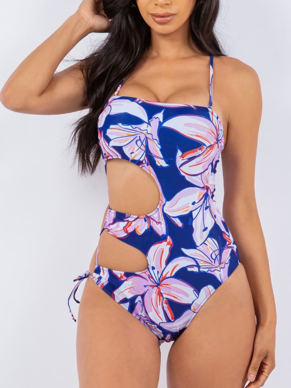 Yira floral navy bathingsuit one piece size Large